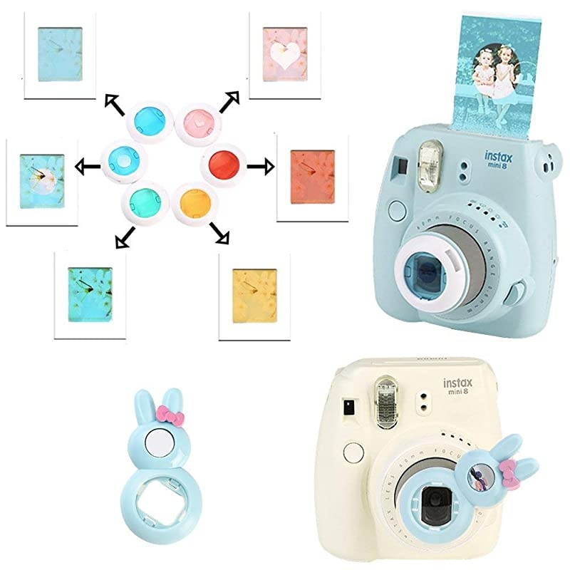 Accessories Compatible with Fujifilm Instax Mini 9/8 / 8+ Instant Film Camera, Bundle Pack Include Album, Filters, Strap & Other Accessories. (Blue Cat, 9 Items Kit)