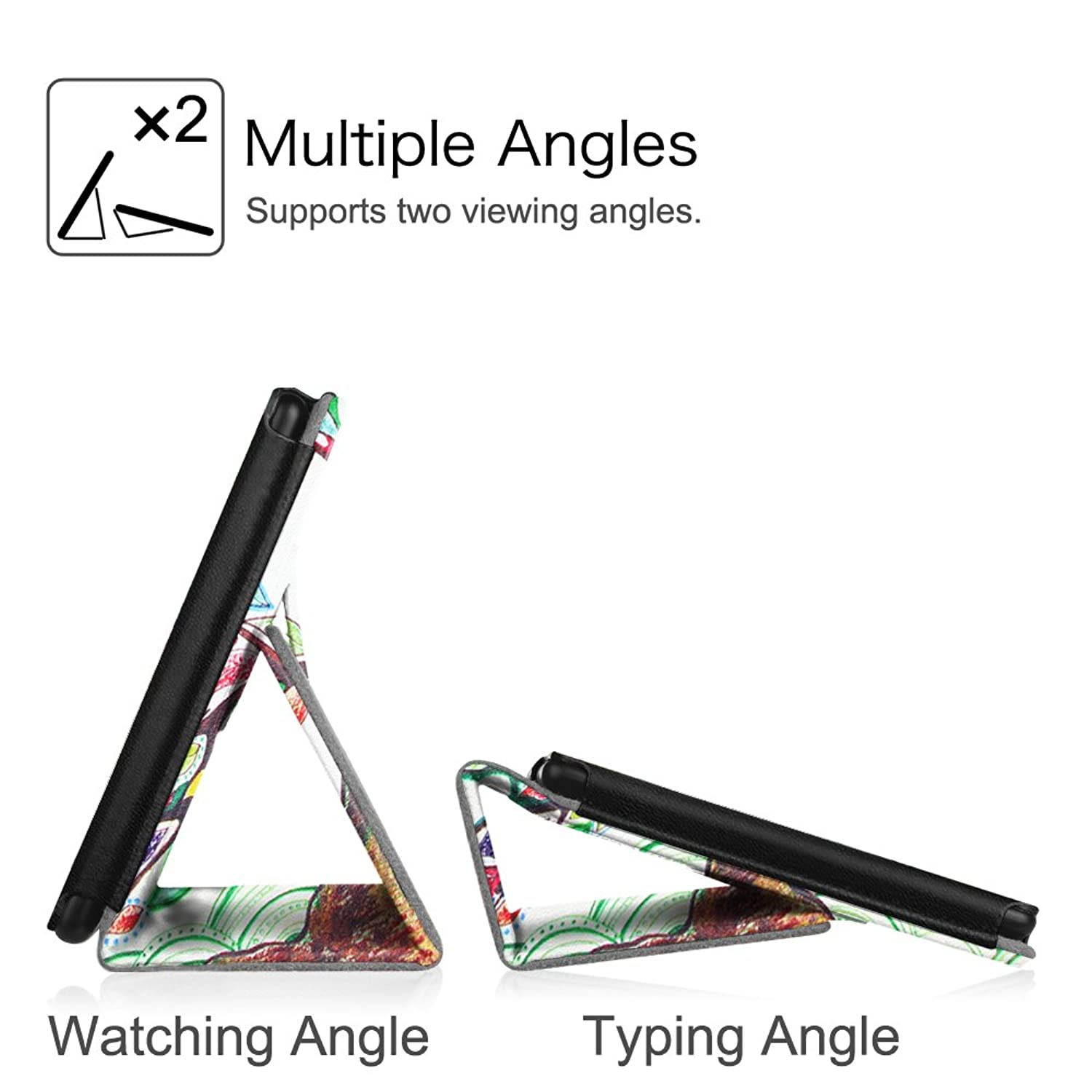 Fintie Folio Case for Amazon Fire 7 Tablet (Previous Generation - 7th, 2017 Release) - Slim Fit PU Leather Standing Protective Cover Auto Wake/Sleep, Compatible with Fire 7 (5th Gen, 2015), Love Tree