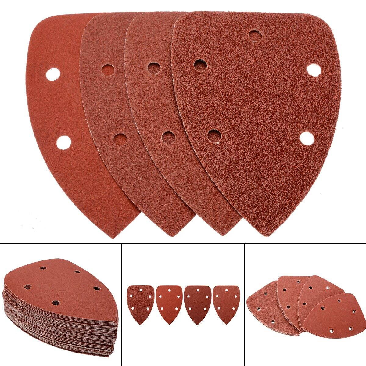 40pcs  Sanding Pads Mouse Sandpaper Disc 40/80/120/240 Grit 140x100mm For Polishing Tools