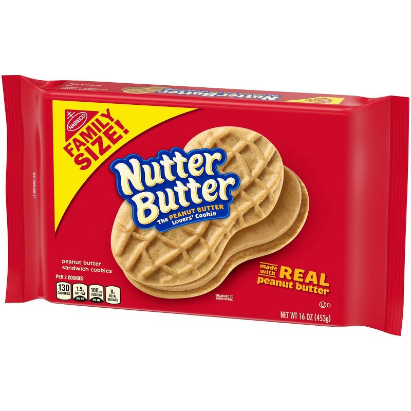 Nutter Butter Peanut Butter Sandwich Cookies - Family Size - 16oz