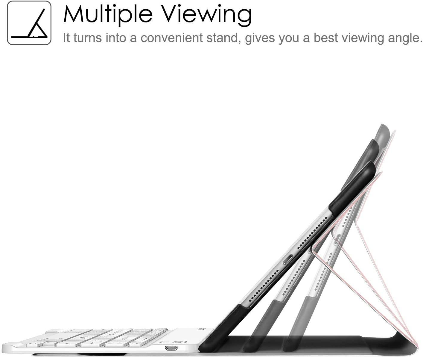 Fintie Keyboard Case for iPad 9.7 2018/2017 / iPad Air 2 / iPad Air - Slim Shell Stand Cover w/Magnetically Detachable Wireless Bluetooth Keyboard for iPad 6th / 5th Gen, Rose Gold