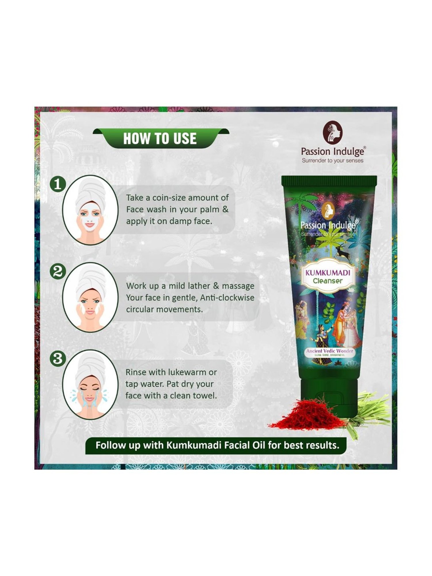 Passion Indulge Kumkumadi Cleanser Natural Face Wash - 100 ml