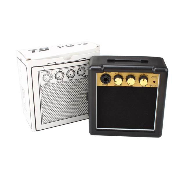 Portable Mini Electric Guitar Amplifier Black and Golden Suitable for Acoustic and Electric Guitars Not for Bass