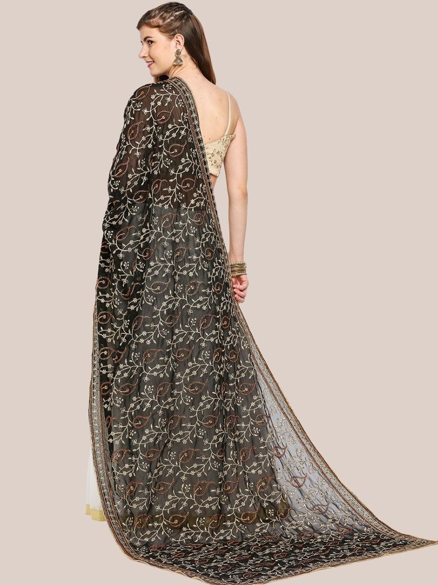 Dupatta Bazaar Black Embroidered Dupatta