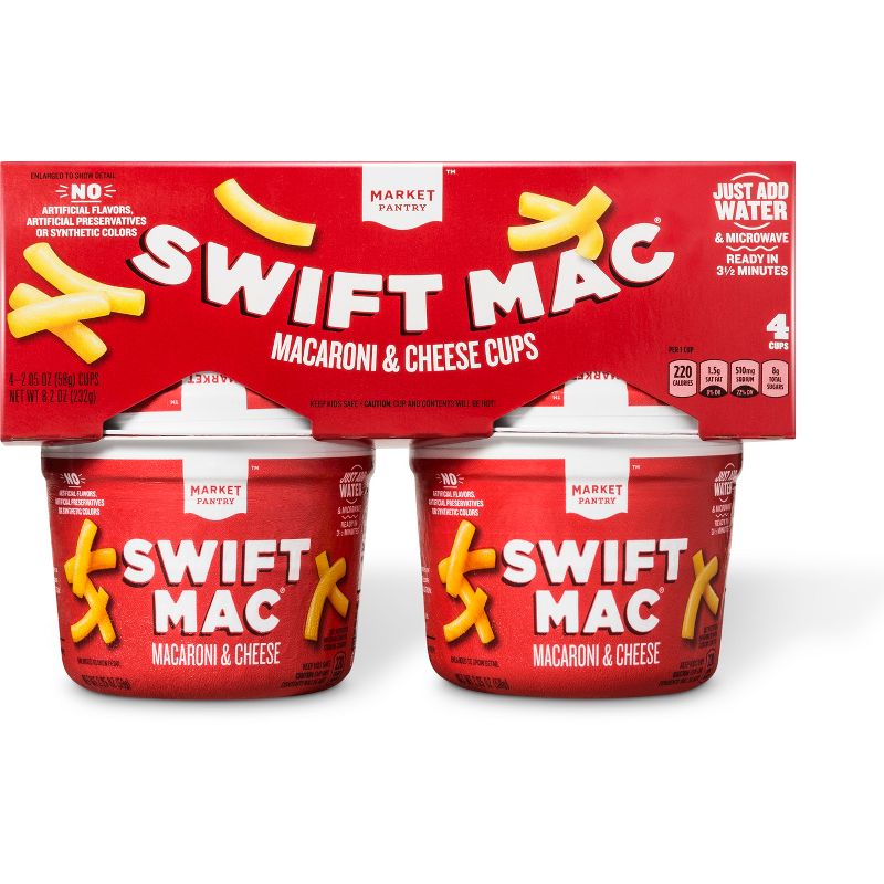 Swift Mac Macaroni & Cheese Cups 4pk - 8.2oz - Market Pantry™