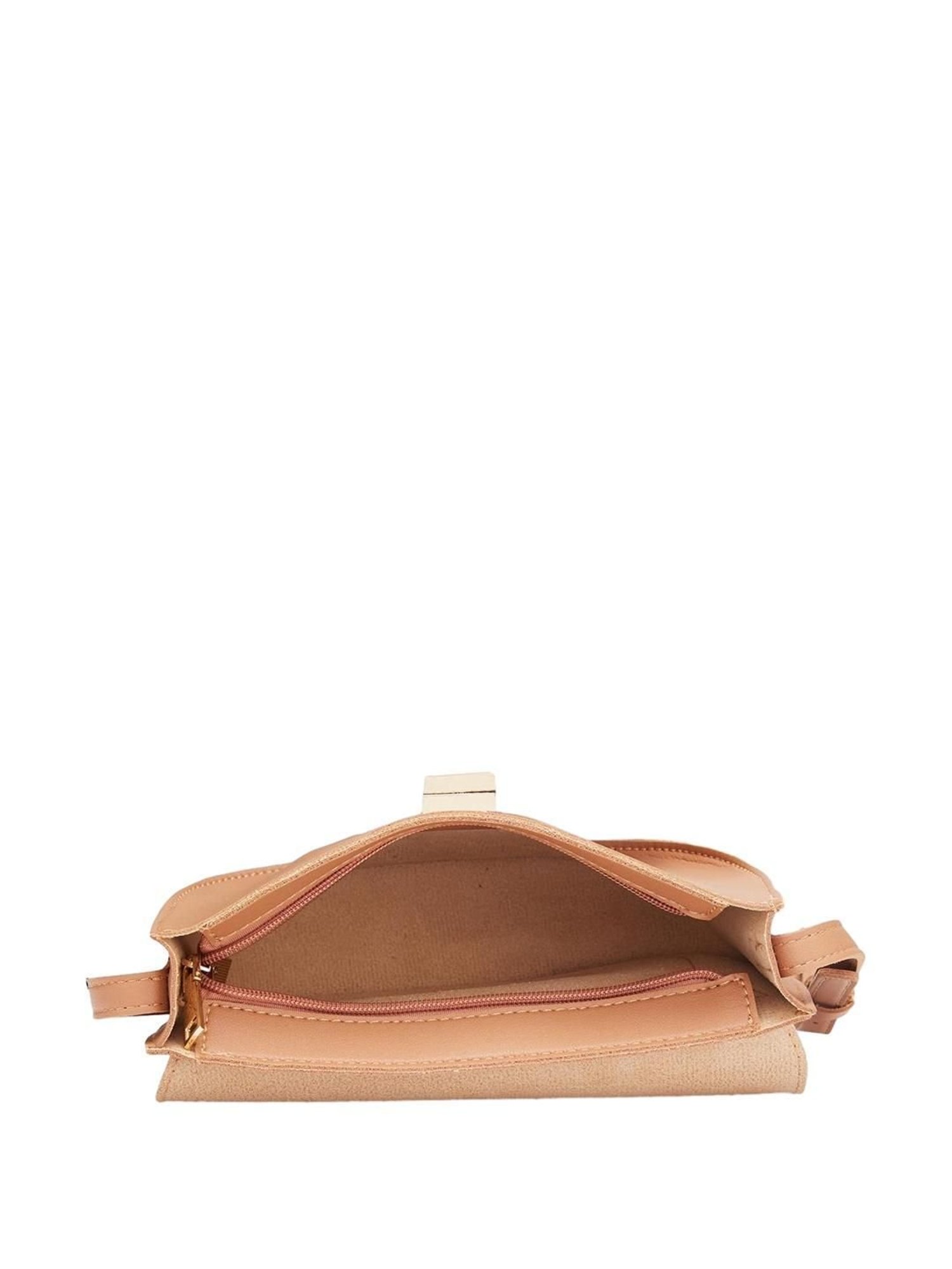 Globus Tan Solid Medium Sling Handbag