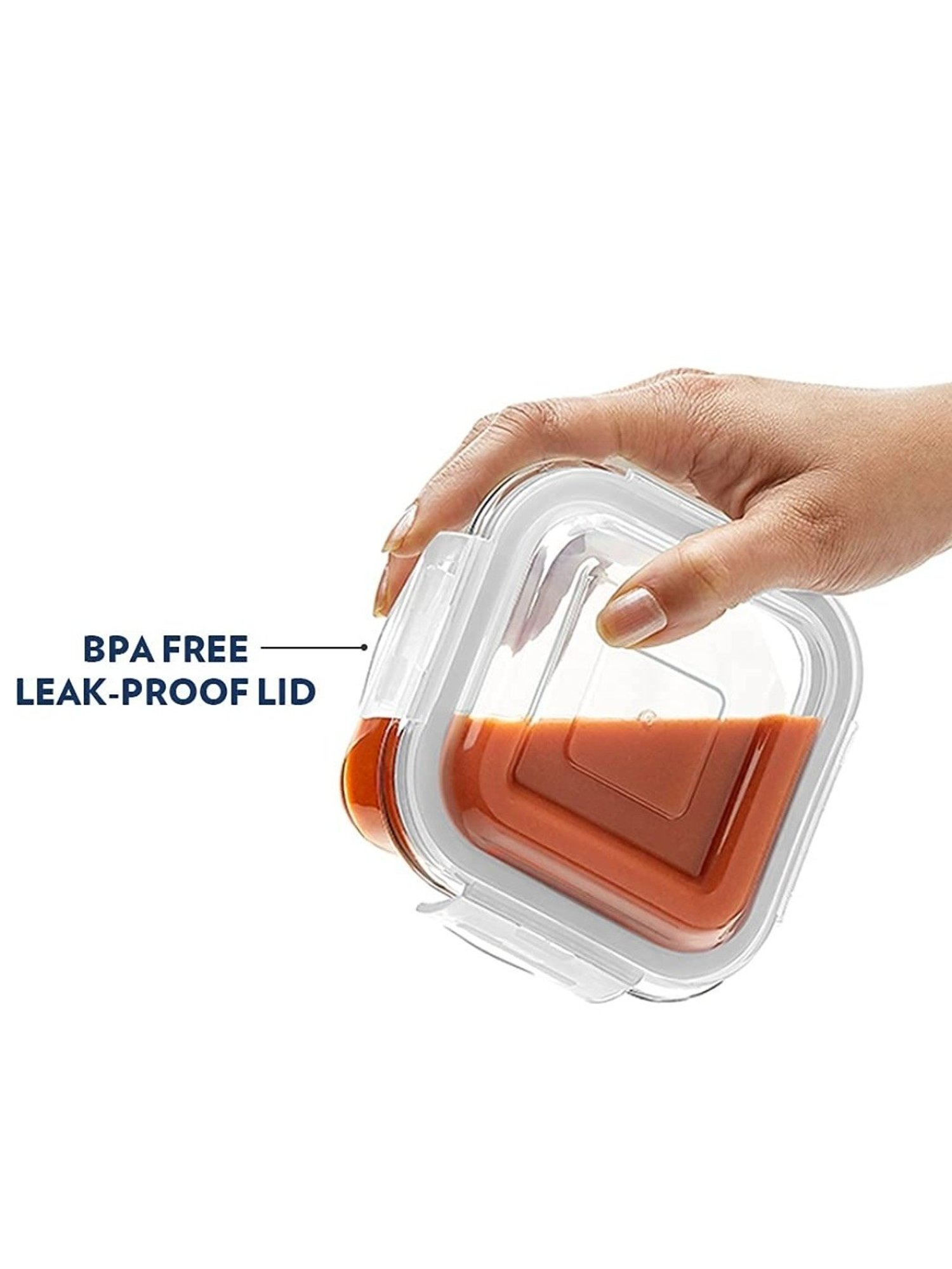 Borosil transparent Glass Containers (720 ml)
