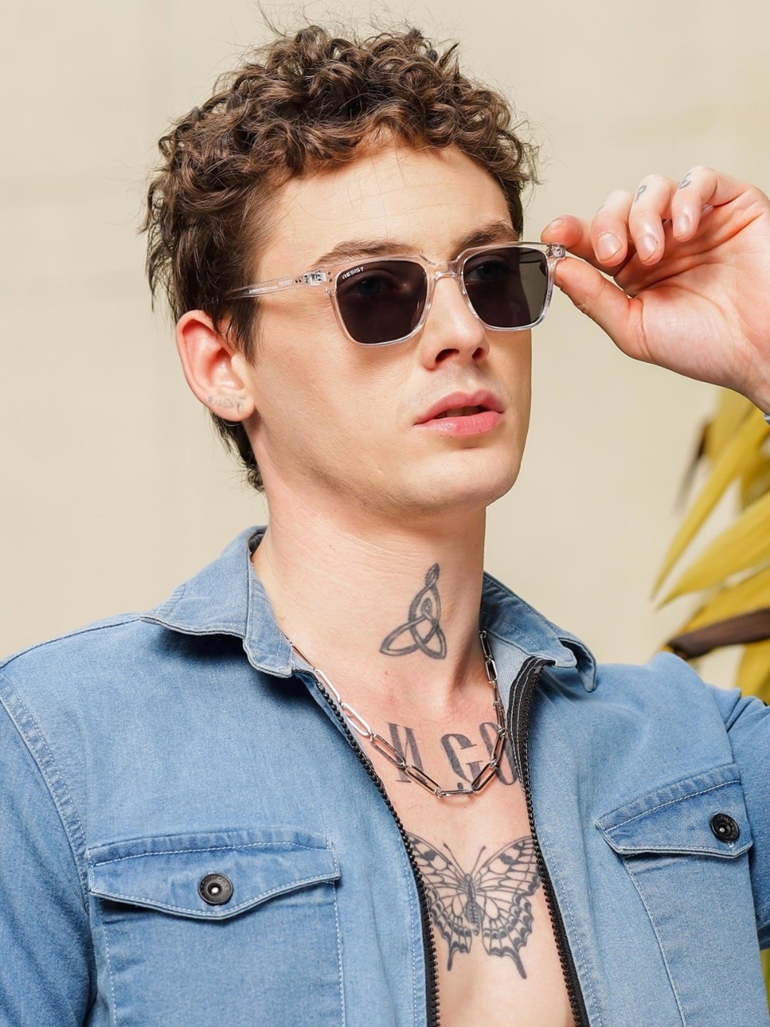 Resist Eyewear Black Wayfarer uv protected Unisex Sunglasses