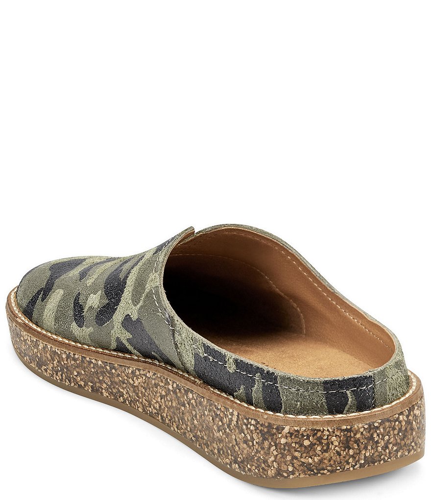 Lucky Brand Tamala Camo Printed Leather Mule Clogs