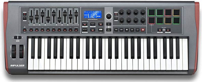Novation Impulse 49 USB Midi Controller Keyboard with Stand & Sustain Pedal