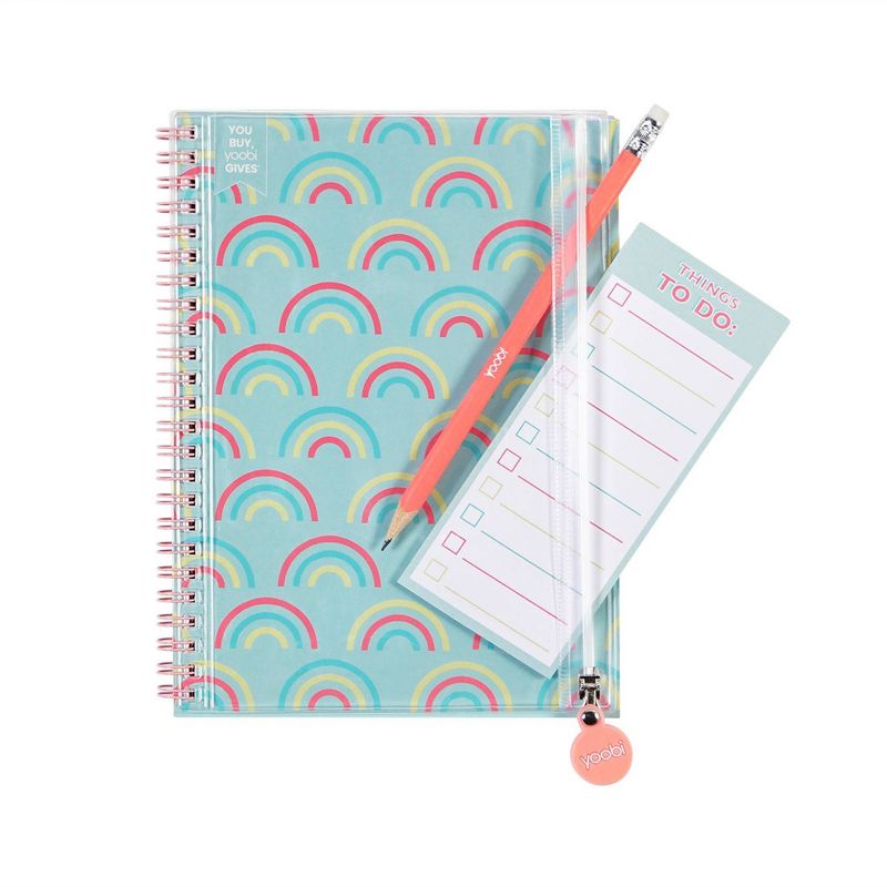 Yoobi™ 60 sheet College Ruled Spiral Journal Supplies Rainbow