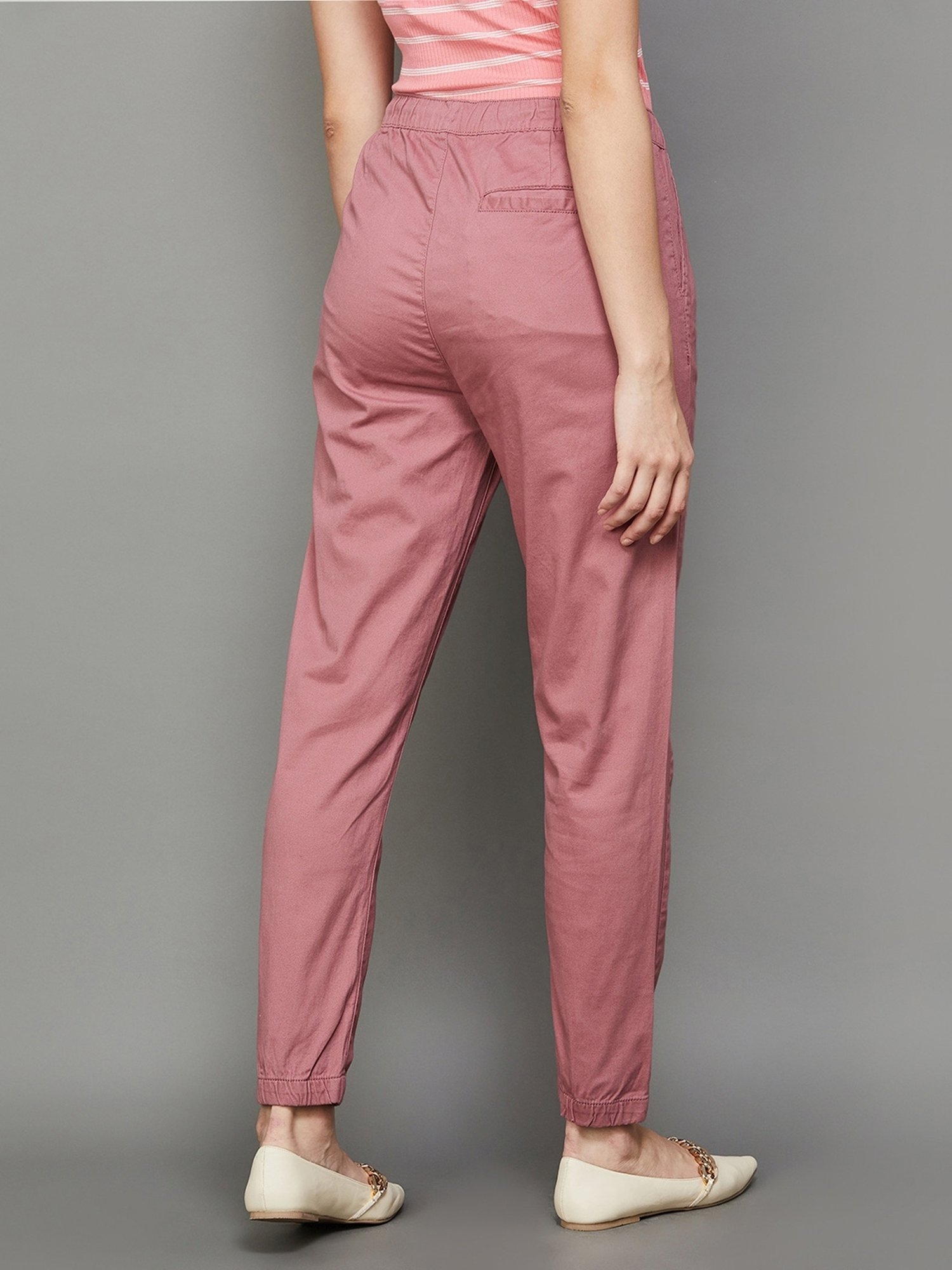 Code by Lifestyle Pink Cotton Joggers