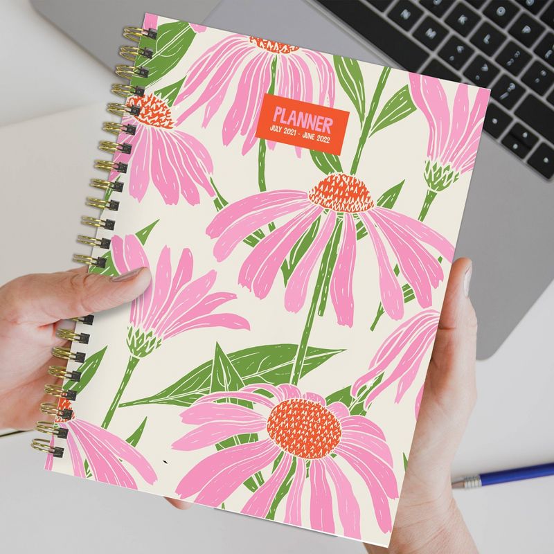 2021-22 Academic Planner 6" x 8" Echinacea Flowers Daily/Weekly/Monthly - The Time Factory