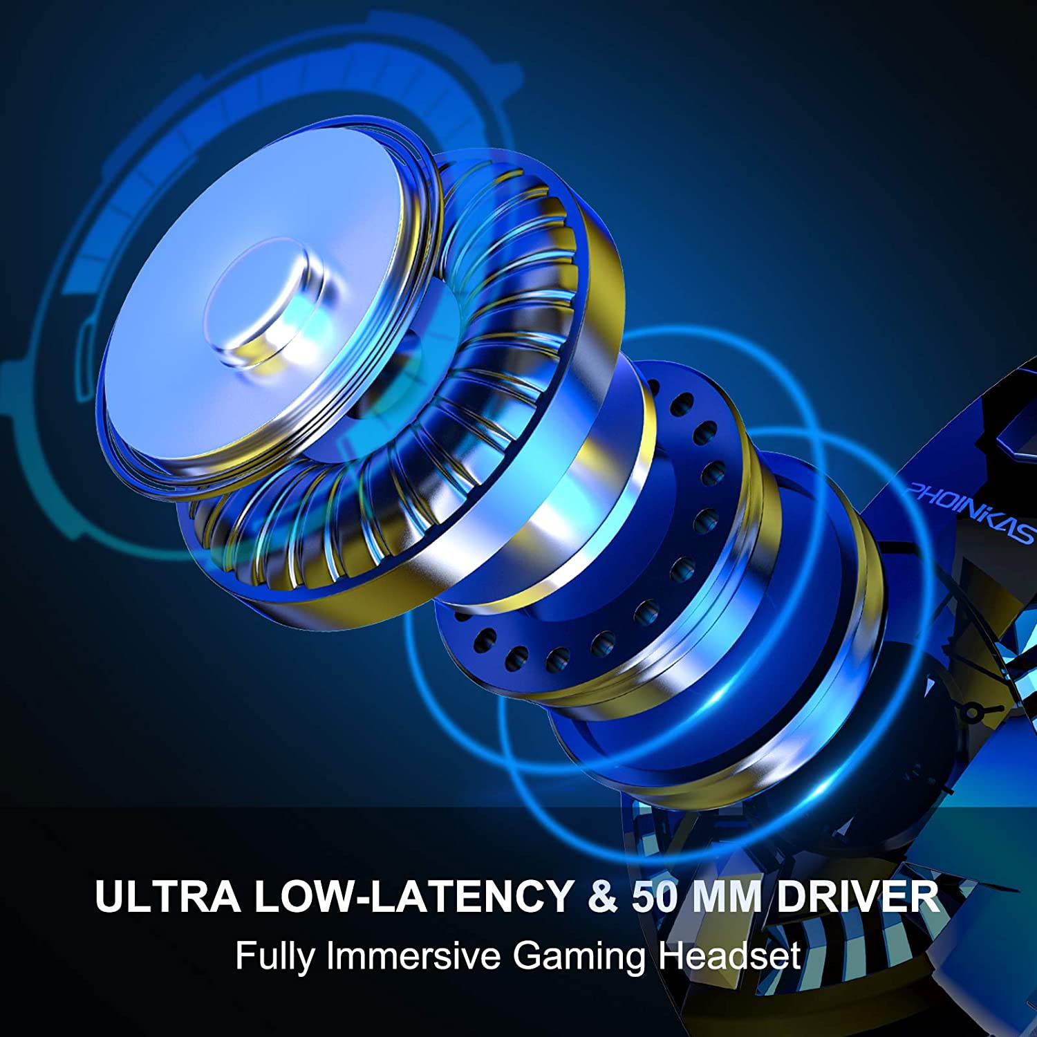 PHOINIKAS G2000 Wired Gaming Headset for PS4, Xbox One, PC, PS5, Over Ear Headphones with Detachable Noise Cancelling Mic, One-Click 7.1 Sound, Bluetooth Wireless Headset only for Phone, Up to 12h