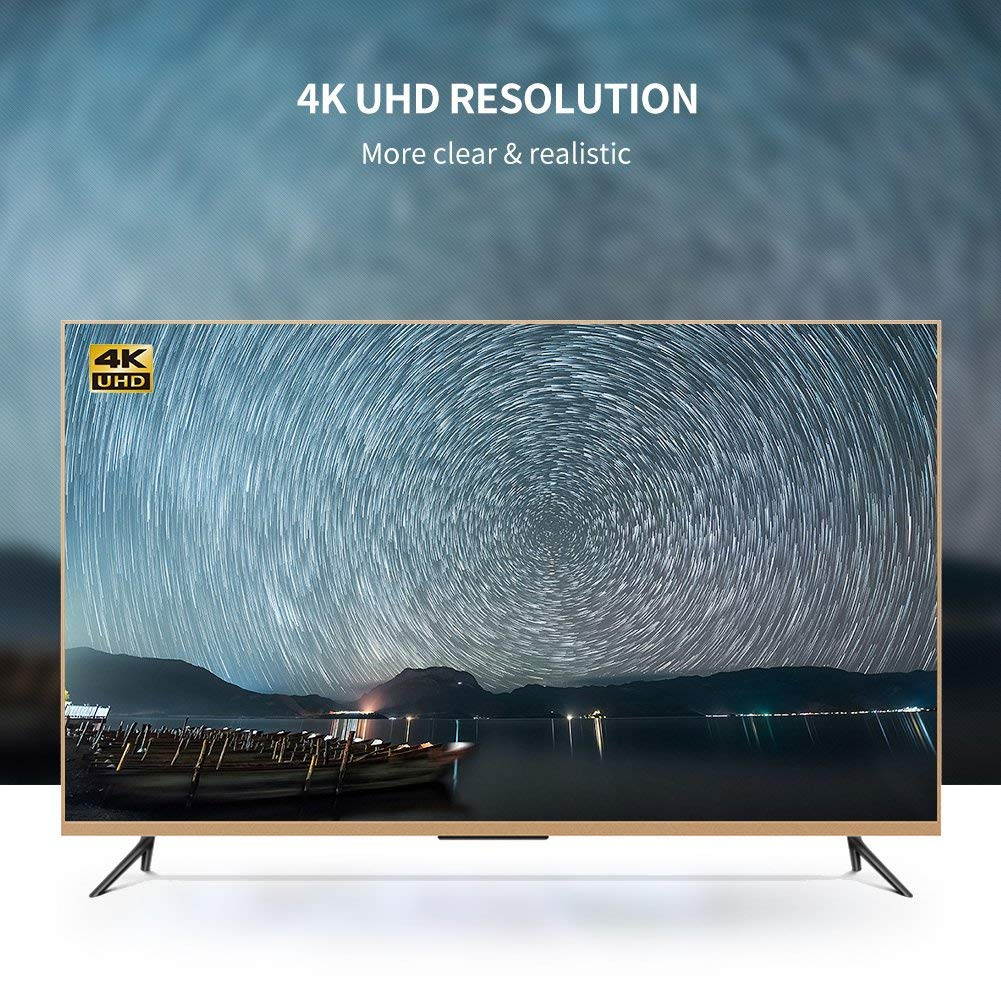 Jansicotek USB C to HDMI Cable(4K@60Hz), USB Type-C to HDMI Cable Adapter Cable Compatible with 2018/2017 Macbook Pro, Surface Book 2, Samsung Galaxy S9/S8 Plus(White, 5FT)