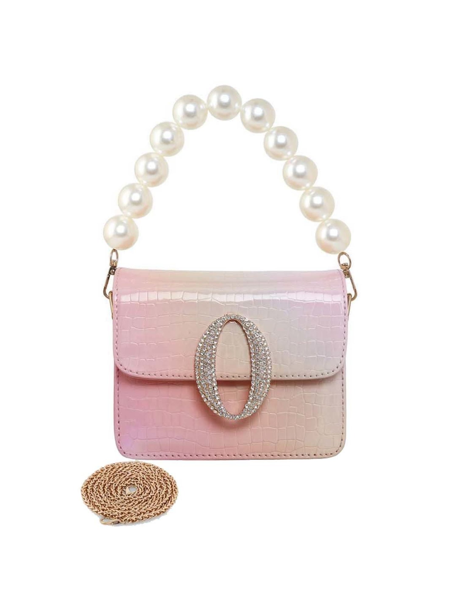 Esbeda Pink Textured Small Sling Handbag