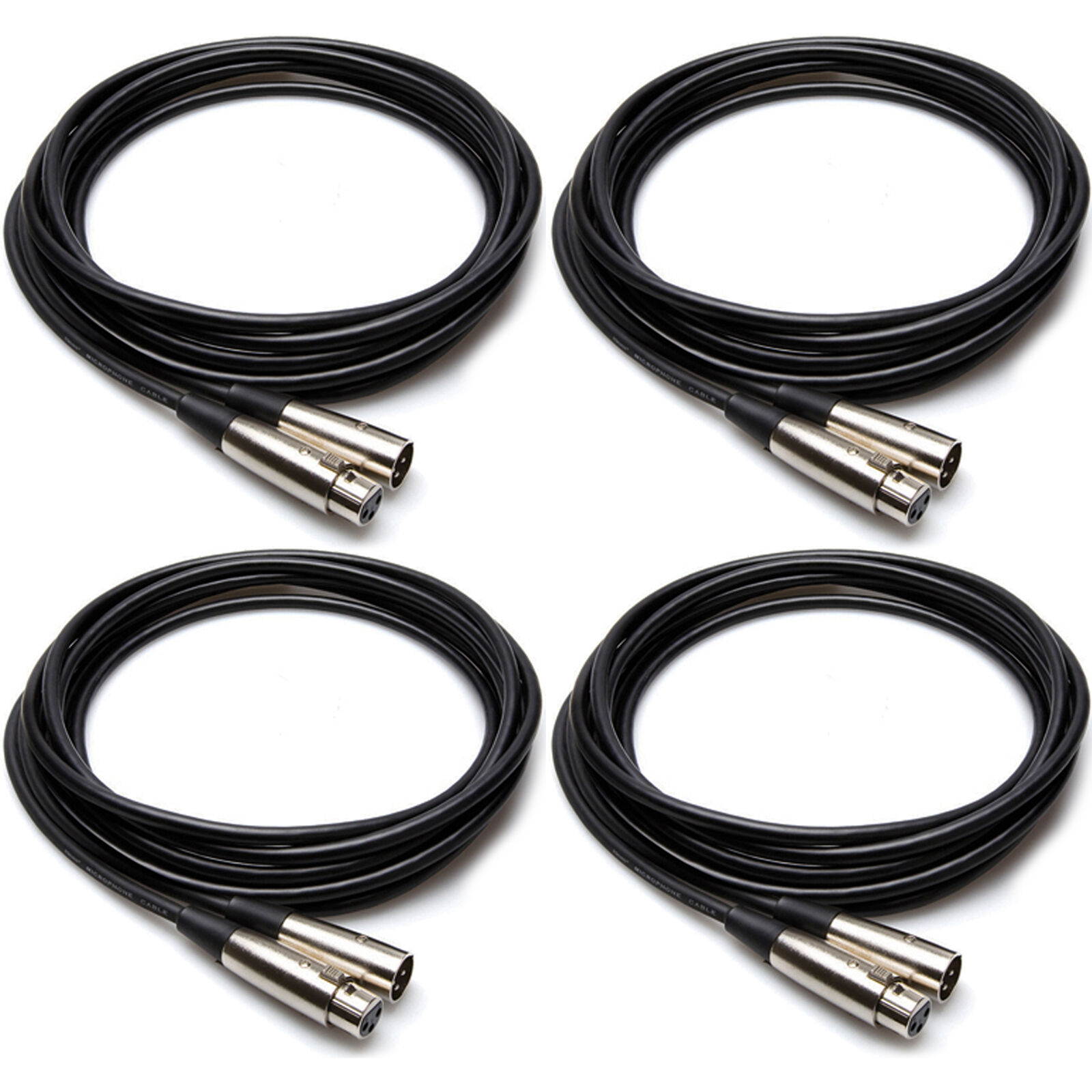 4x Hosa 10 Microphone Cables MCL-110 3-Pin XLR Cords
