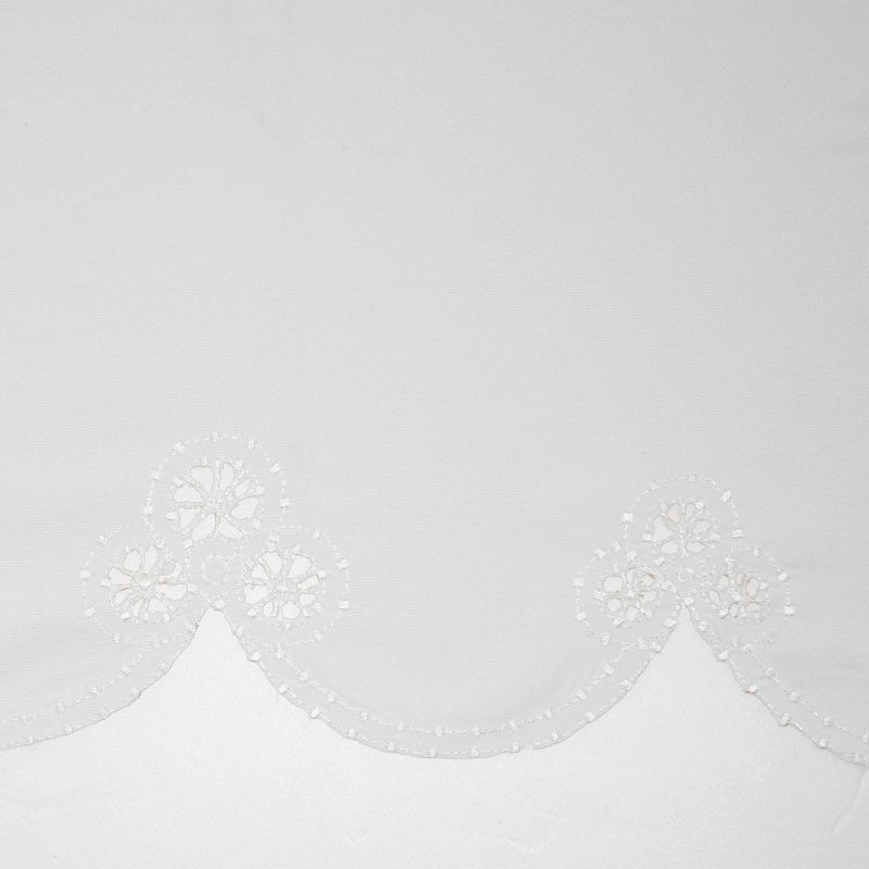 14"x58" Mariela Floral Trim Semi-Sheer Rod Pocket Kitchen Window Valance White - No. 918