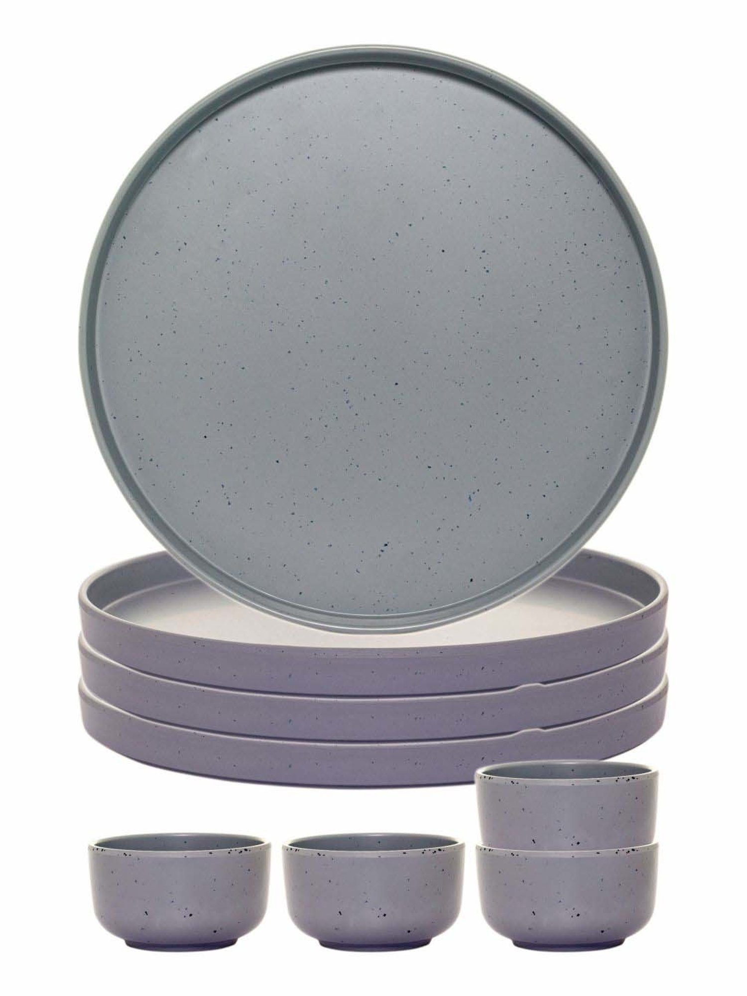 Servewell Dots Grey Melamine 8 Thali Dinner Set