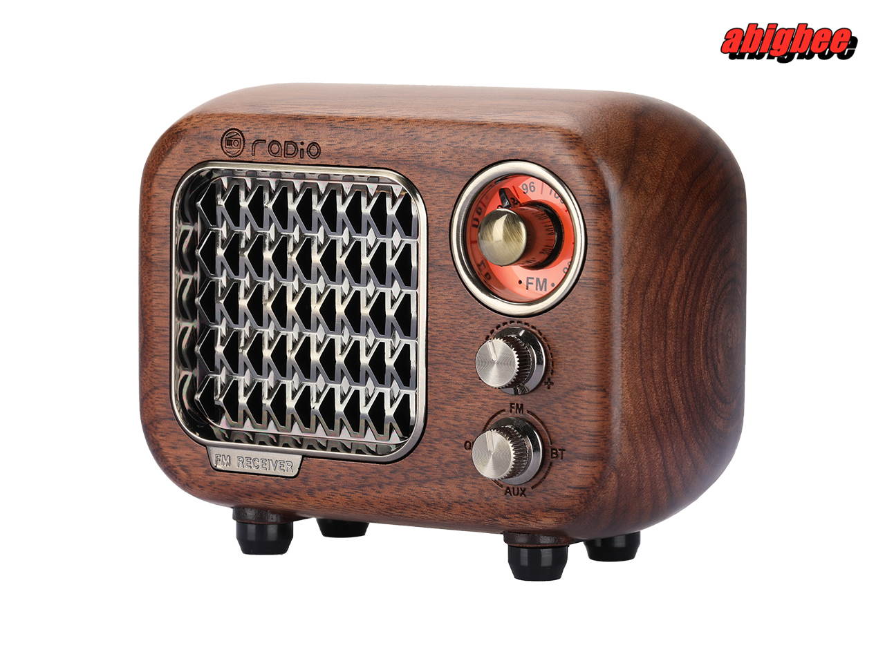 Vintage Radio Retro Bluetooth Speaker- Greadio Walnut Wooden FM Radio with Old Fashioned Classic Style, Strong Bass Enhancement, Loud Volume, Bluetooth 4.2 Wireless Connection, TF Card & MP3 Player