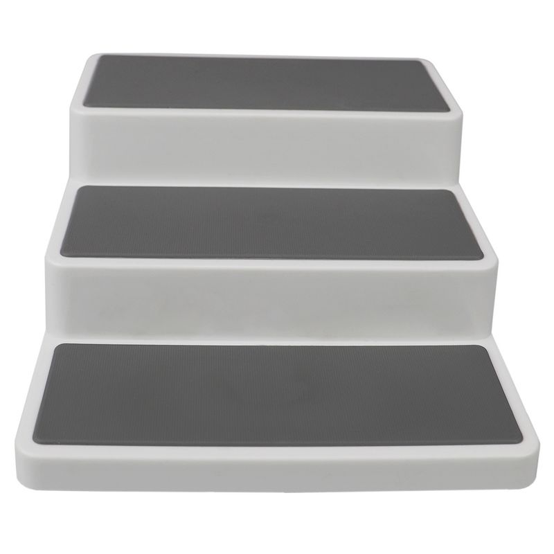 Home Basics 3 Tier  Rubber Lined Plastic Seasoning Rack, White