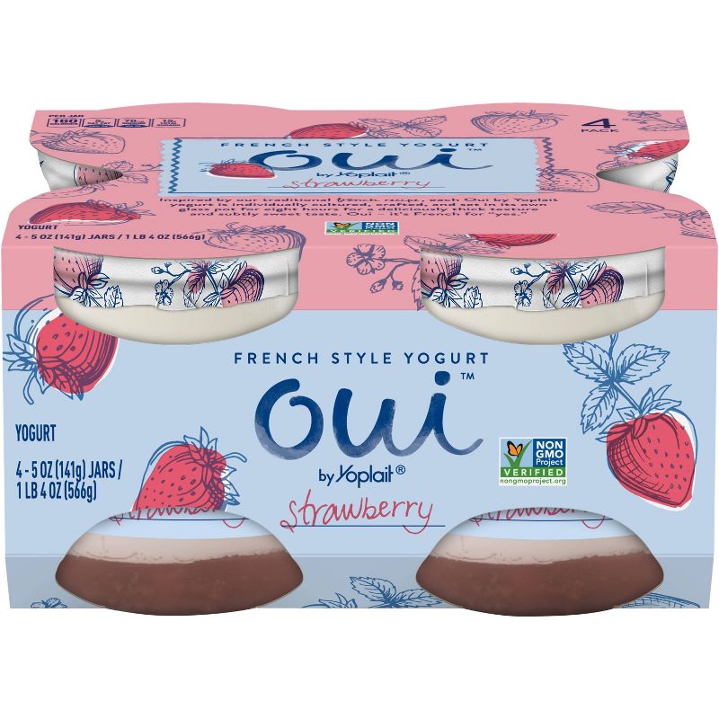 Oui by Yoplait Strawberry Flavored French Style Yogurt - 4pk/5oz Jars