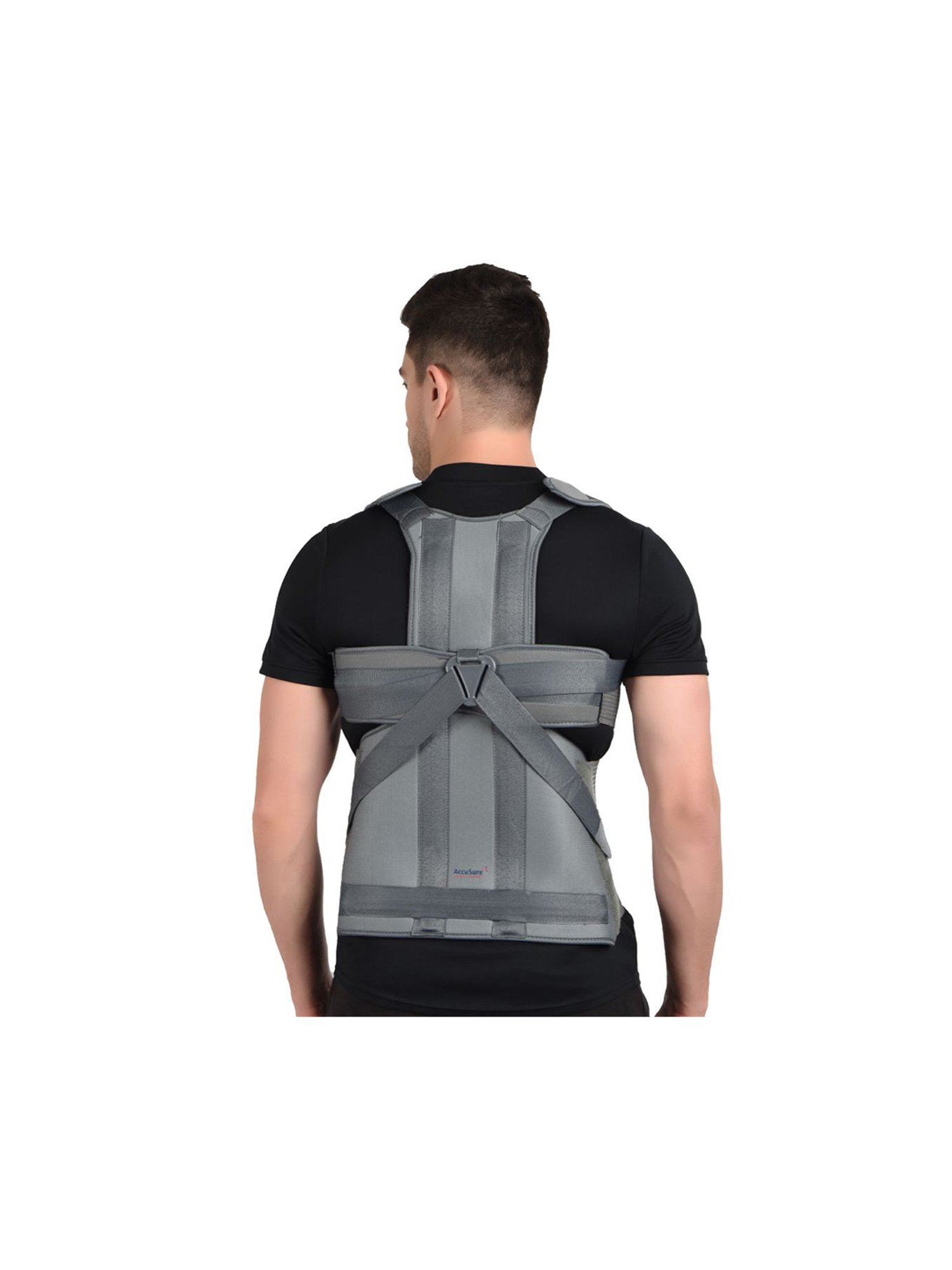 AccuSure Posture Corrector Taylor Brace - Rec Size (S/M/L) For Ht:5.6-6.6 Ft Waist:28-48 in (Grey)