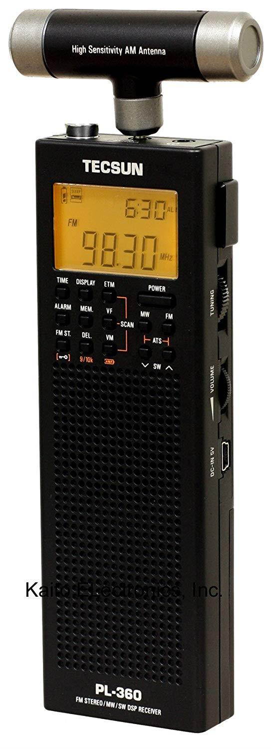 Tecsun PL-360 Digital PLL Portable AM/FM Shortwave Radio with DSP, Black