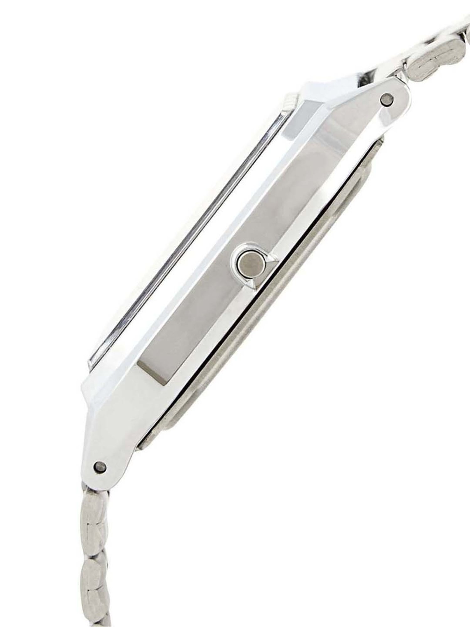 Casio Vintage AQ-230A-1DHDF Black Analog-Digital Dial Silver Stainless Steel Band AD01