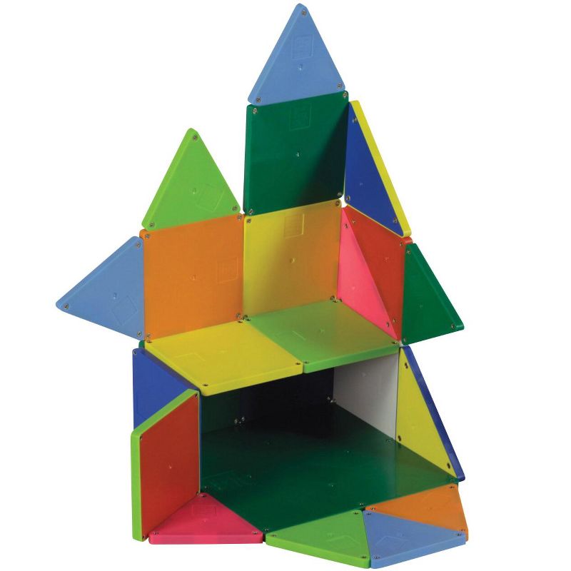 Magna-Tiles 3-D Magnetic Building Tiles, Solid Colors, 100 pc