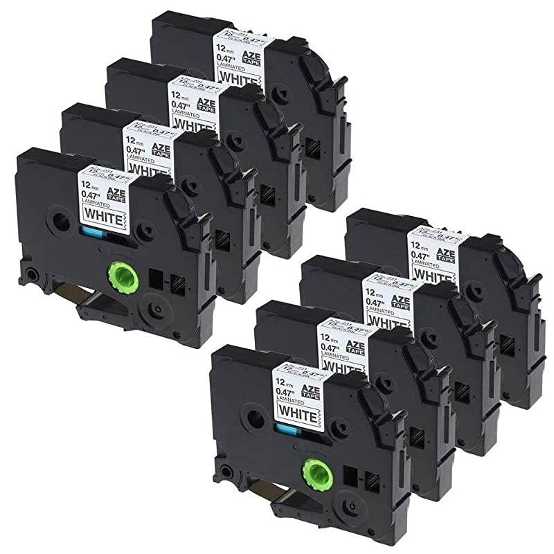 8 Pack 12mm Compatible TZ TZe231 tz 231 label tape to use with Brother PTouch Lable Marker PTD200 PTD210 PTH100 D400 1280 1800 1880 1900 047 Inches x 262 feet 12mm x 8m