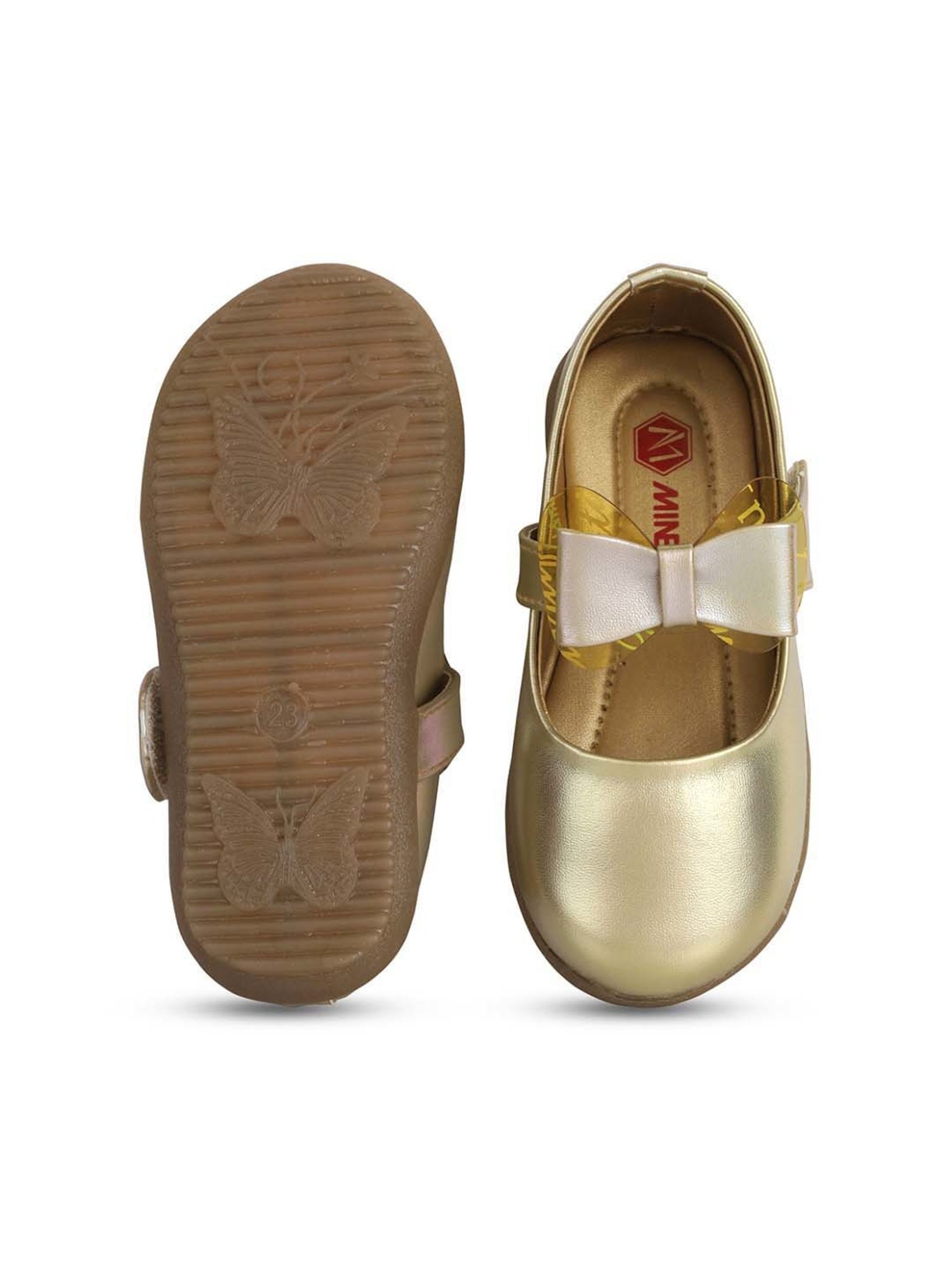 Minesole Kids Golden Mary Jane Shoes