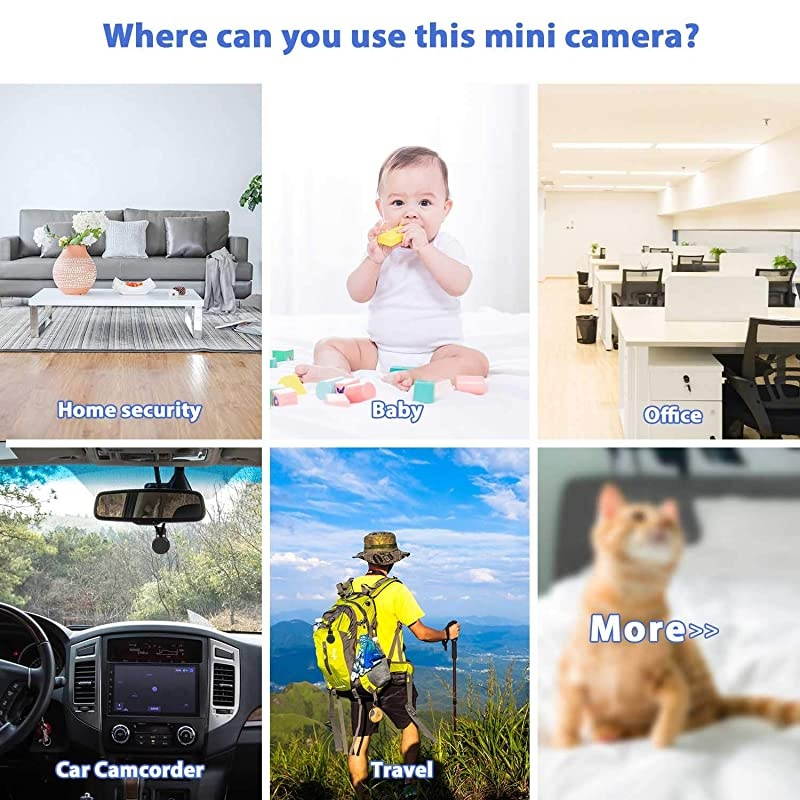 Mini Spy Camera WiFi  HD 1080P Spy Camera Wireless Hidden Live Streaming Upgraded Night Vision Motion Activated Spy Cam Nanny Cam Security Camera for Home and Outdoor with Cell Phone APP
