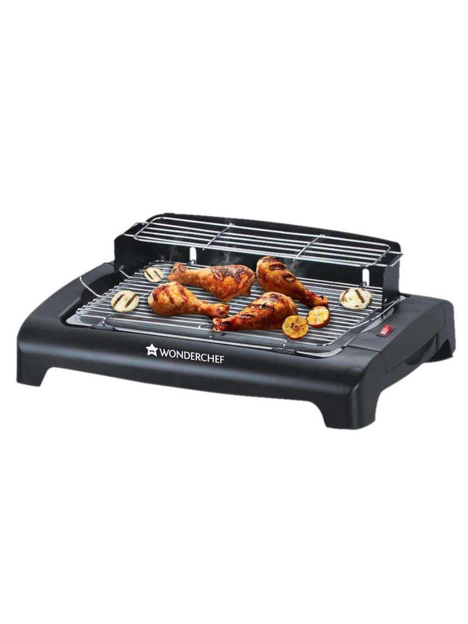 Wonderchef Smoky Grill Non-Stick Electric Barbeque(BBQ) with Adjustable Stand (1650 Watt, Black)