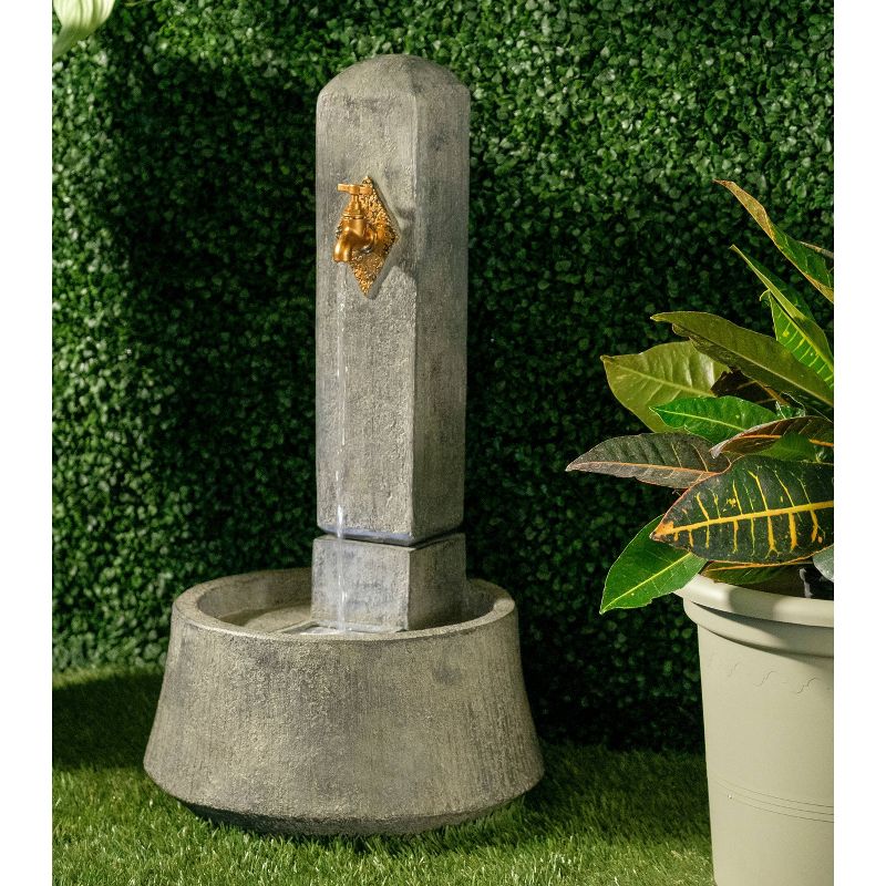 28.75" Indoor/Outdoor Harpeth Fountain with Water Pump Gray - Alfresco Home LLC