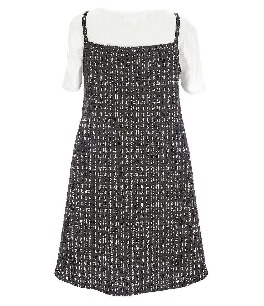 Honey And Rosie Big Girls 7-16 Solid Cami & Plaid Jumper Dress 3-Piece Set