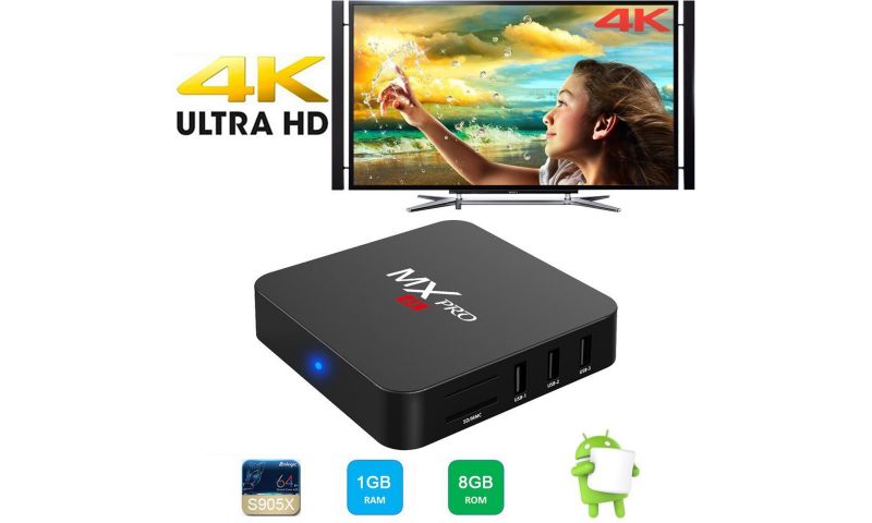 BOMIX Android TV BOX, MXQPRO 4K 1G/8G Android 6.0 Marshmallow OS Amlogic S905X Smart TV Box Quad Core HDMI WIFI 3D Google Android TV BOX
