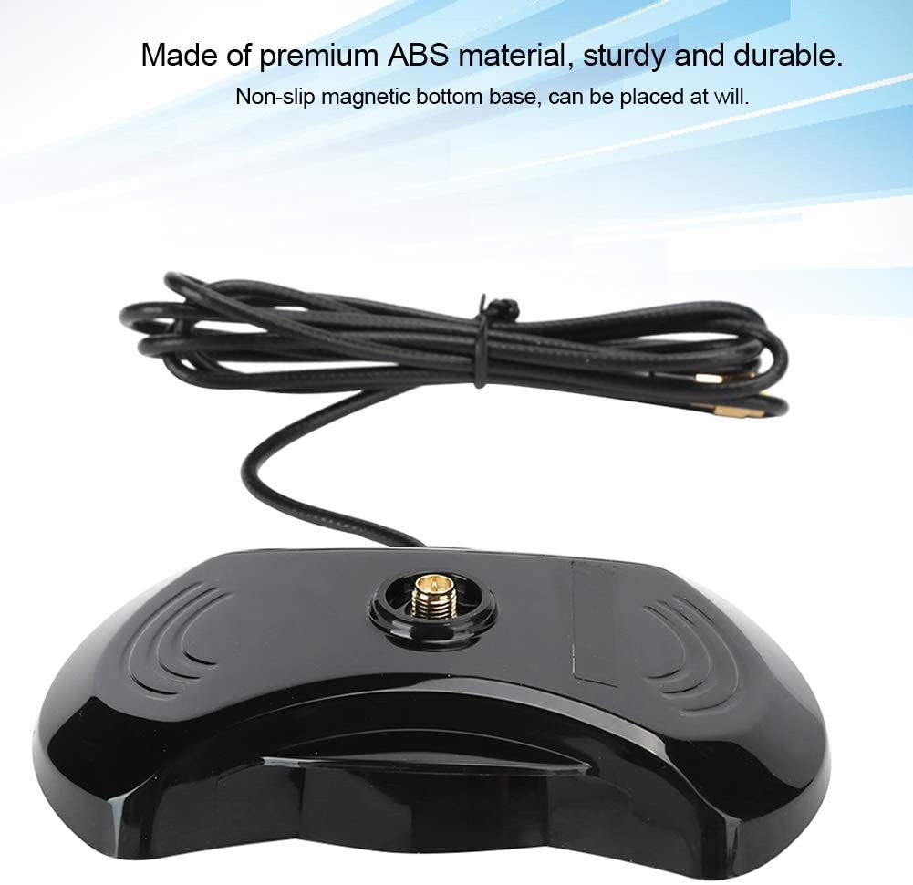eboxer-1 Wi-Fi Antenna Magnetic Stand Base 1.2m/3.9ft Extension Cable with SMA Inner Screw Hole Interface for Wireless Router and Wireless Networks Card