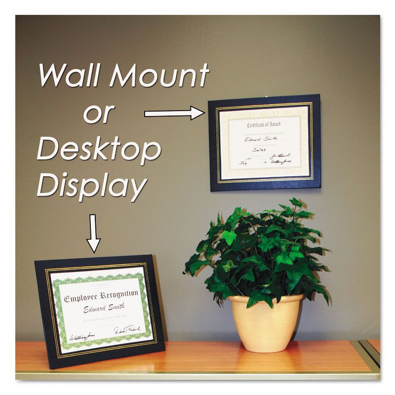 Nudell Leatherette Document Frame 8-1/2 x 11 Blue Pack of Two 21201