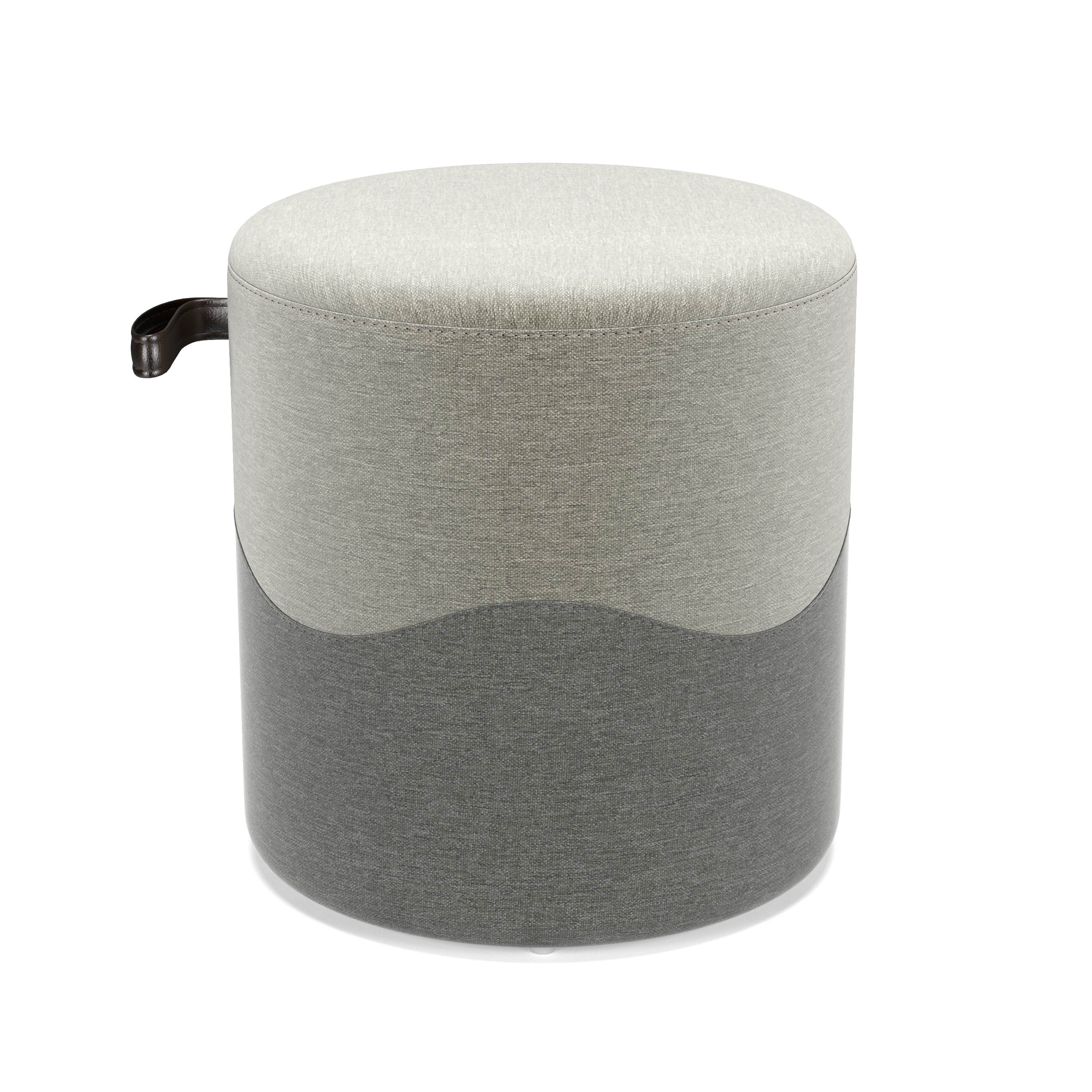 HON Basyx Cumulus Pouf Ottoman, Fabric Upholstered Office Stool, in Dual Tone Grey (BSX611YVA19)