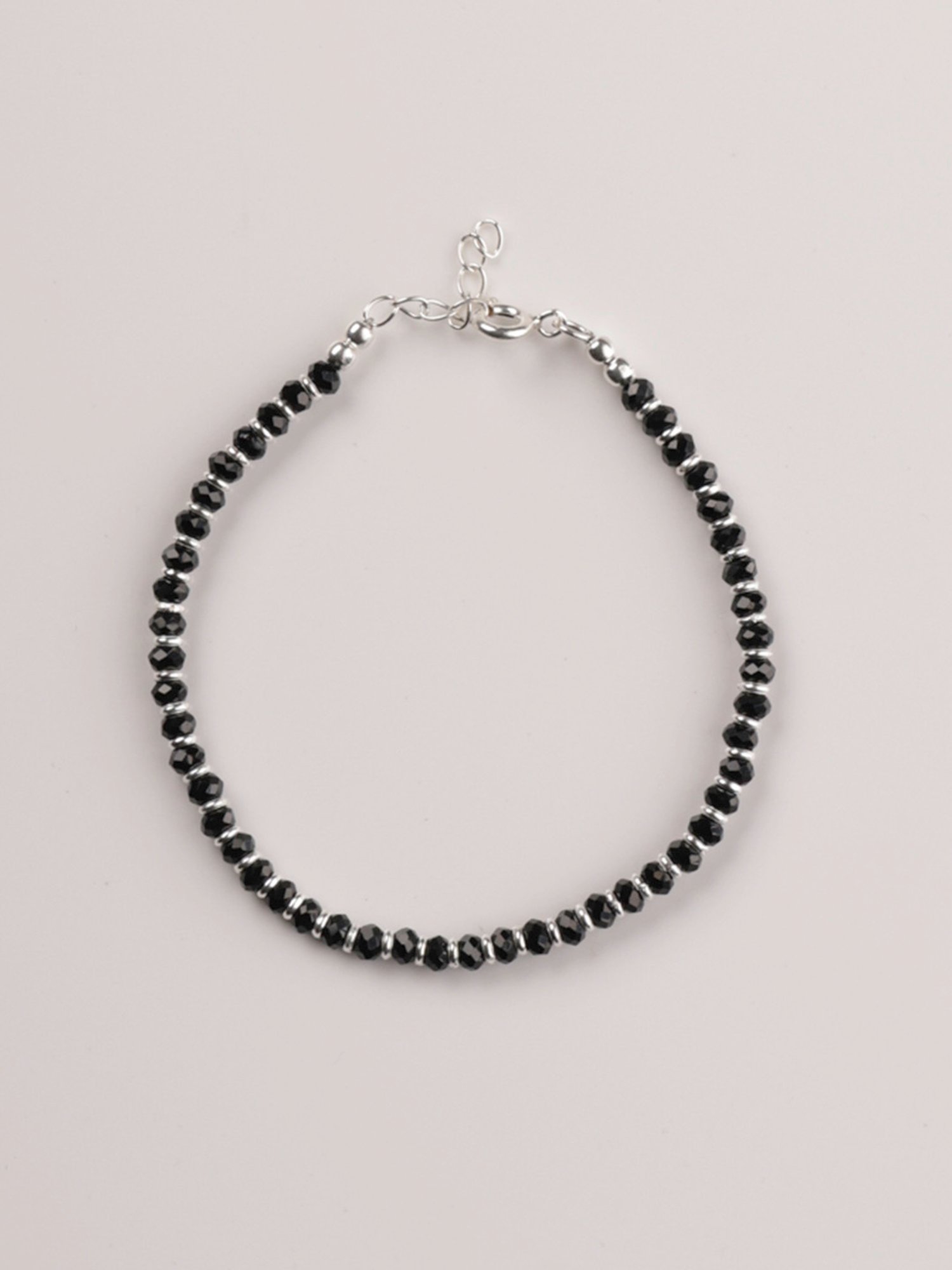 Arte Jewels 925 Sterling Silver Black Beads Bracelet for Women & Girls