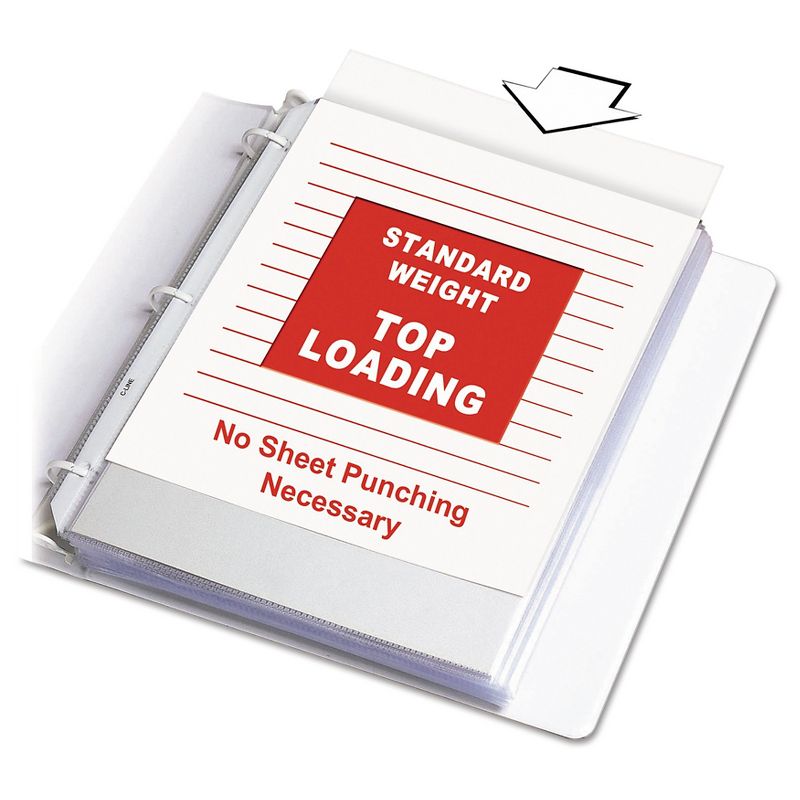 School Smart Polypropylene Heavyweight Reinforced Sheet Protector, Top Loading, Clear, pk of 100