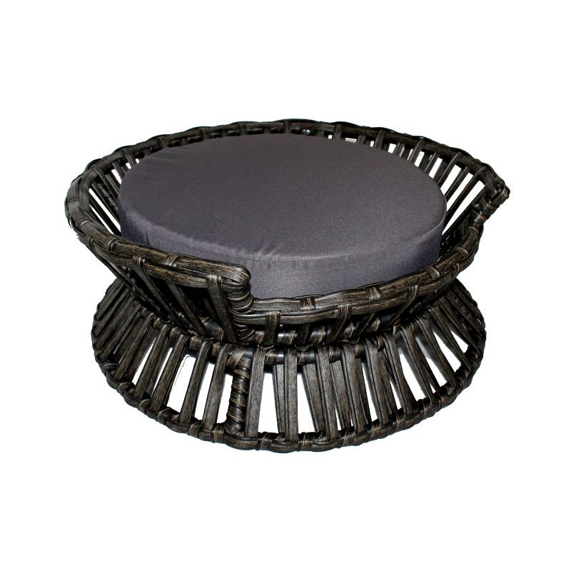 Iconic Beds for Dogs and Cats - Rattan Raised Arc Bed - Black