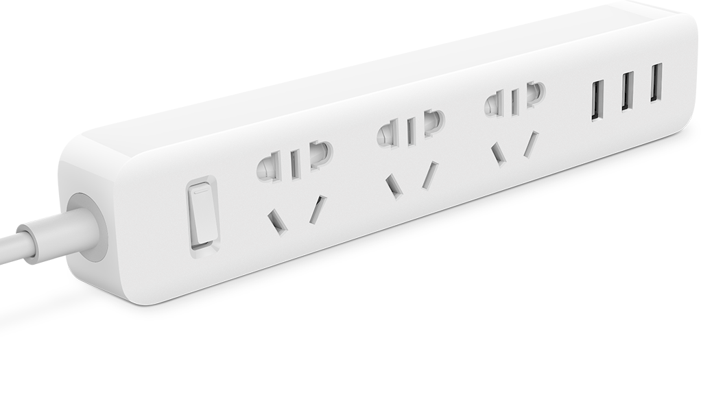 Xiaomi Mi Smart Power Strip Power Adapter 3 Outlets 2500W Maximum Power Output with 3 USB Charging Ports for iPhone Xiaomi Samsung Smartphone Tablet TV