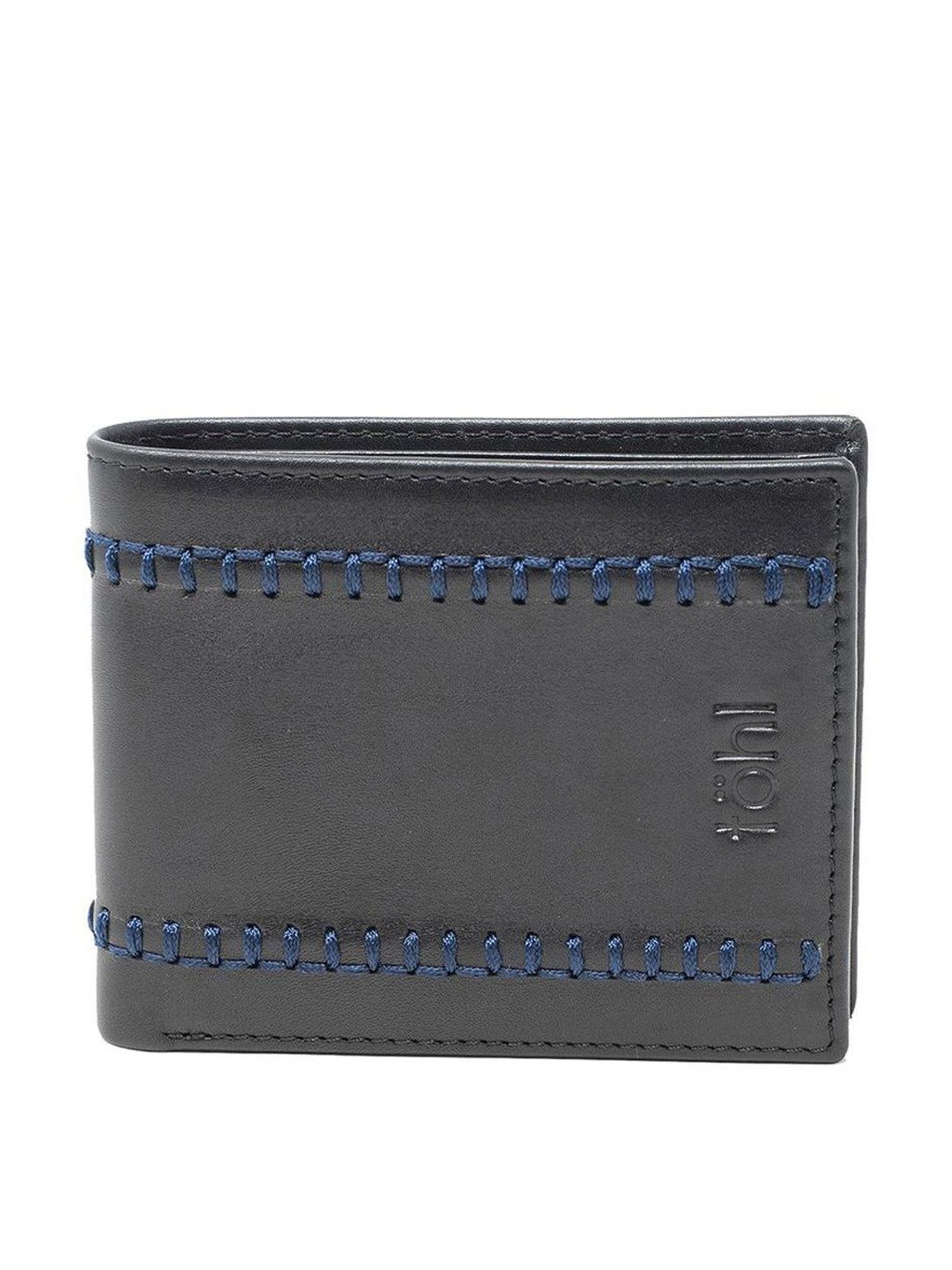 Tohl Black Casual Leather Bi-Fold Wallet for Men