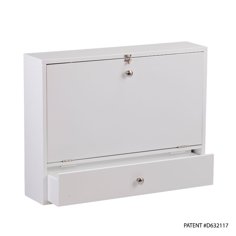 Wall Mount Folding Laptop Desk White - Aiden Lane