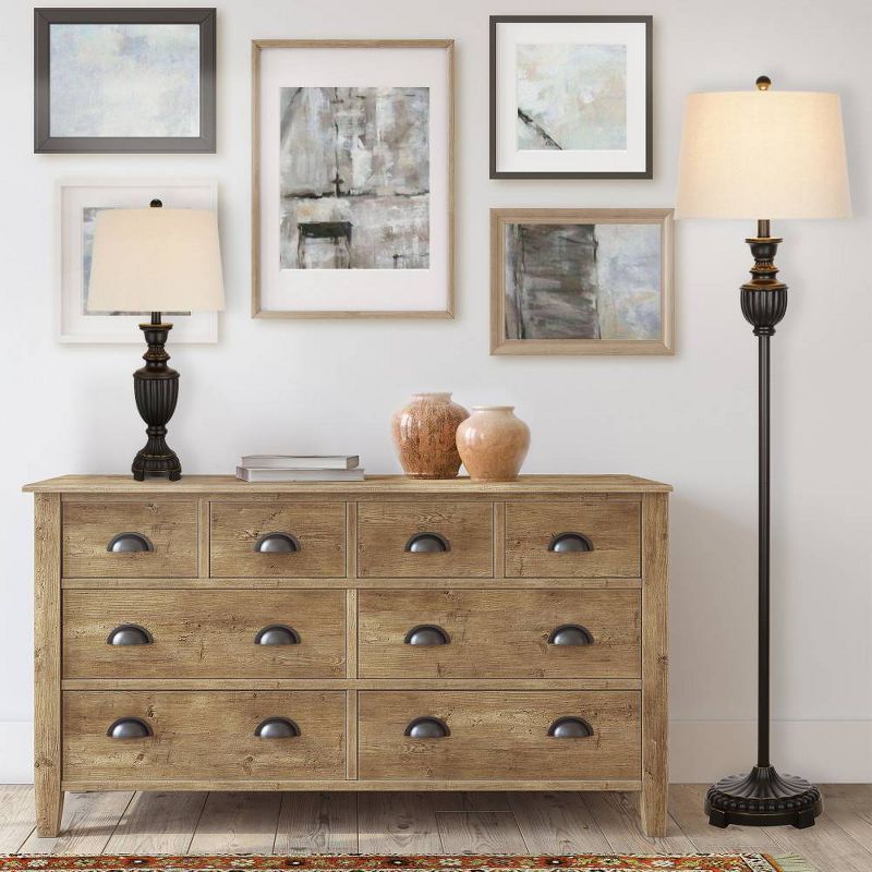 28" Faux Wood Table Lamp (Includes LED Light Bulb) - Cresswell Lighting