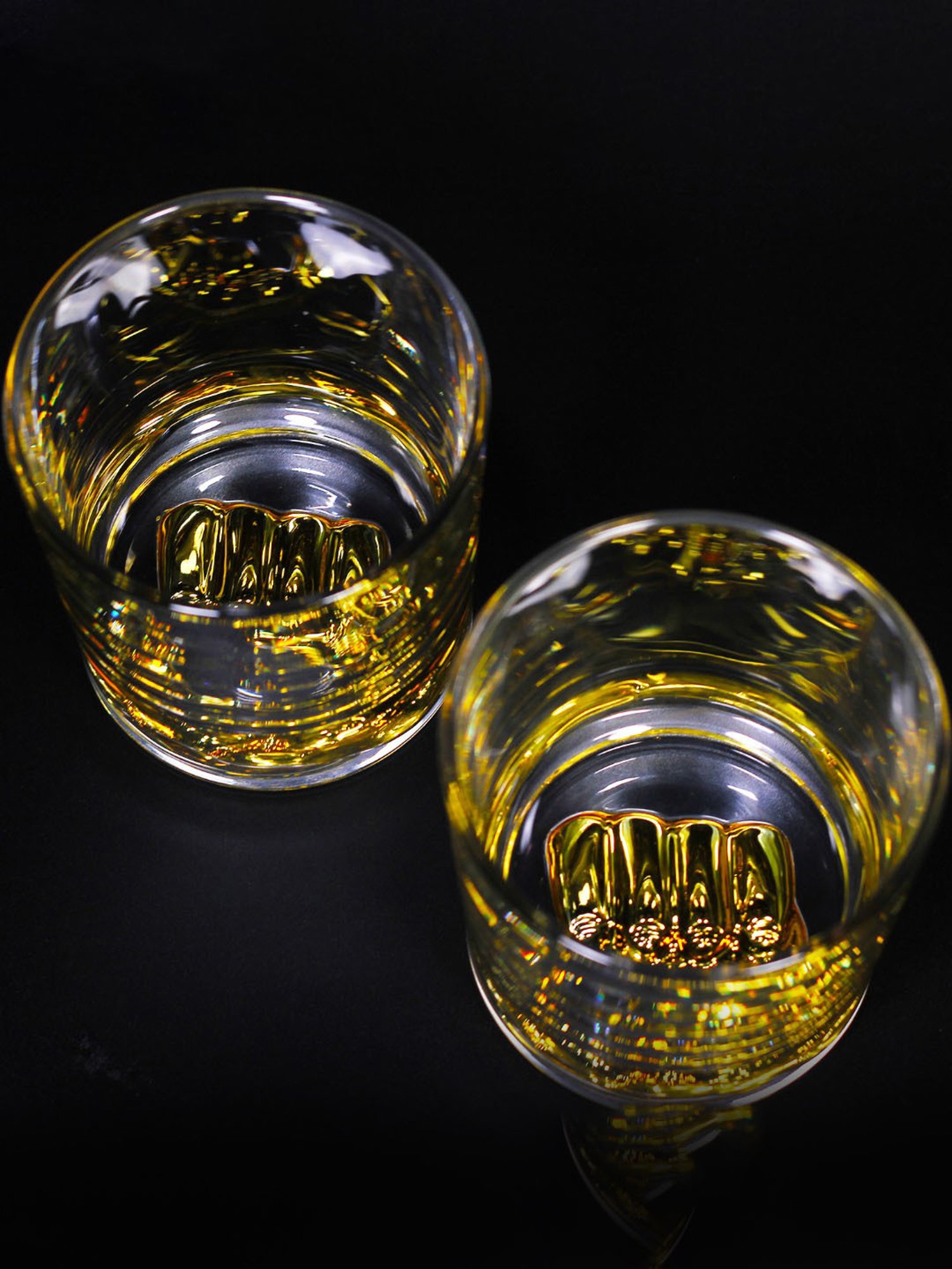 Melbify Gold Boxing Transparent Whiskey Glass 300ml - Set of 2