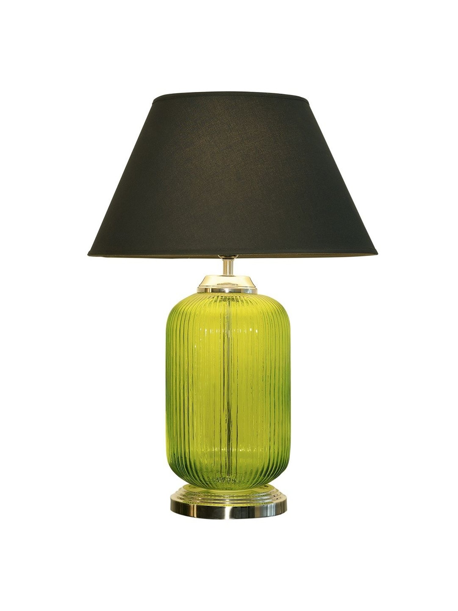 Kapoor Lamp Shades Green & Black Glass Maloto Luster Finish Cotton Shade Table Lamp