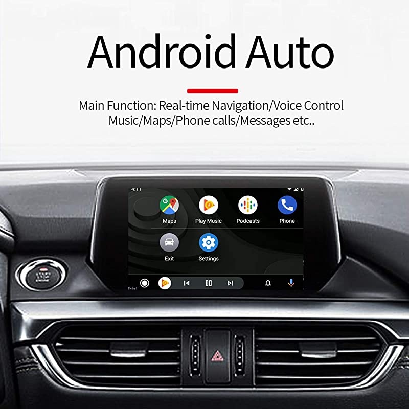 CarPlay Wireless to Android Head Unit, and Wired Android Auto, USB Dongle Compatible with all Android 4.4 or above Car Radio USB connection, Support Online Upgrade of APP & Box Version